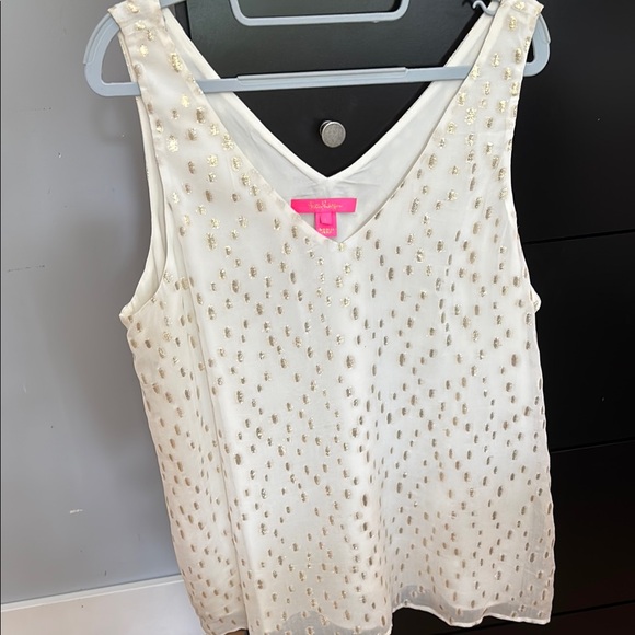Lilly Pulitzer Tops - Lilly Pulitzer Cream and Gold Tank Top